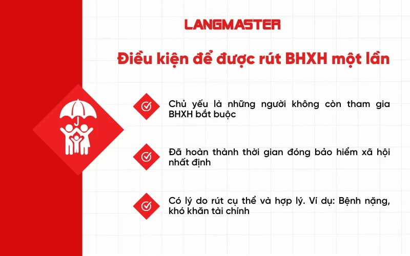 Để được rút bảo hiểm xã hội rút 1 lần cần phải đáp ứng một số yêu cầu của Nhà nước.