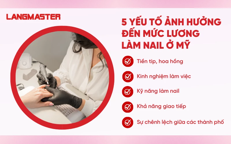 Cập nhật mới nhất mức lương qua mỹ làm nail