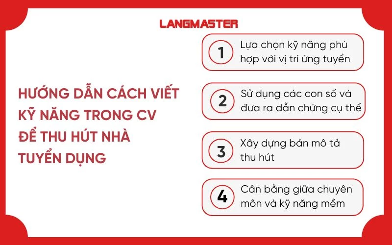 Cách viết kỹ năng trong CV xin việc thu hút nhà tuyển dụng