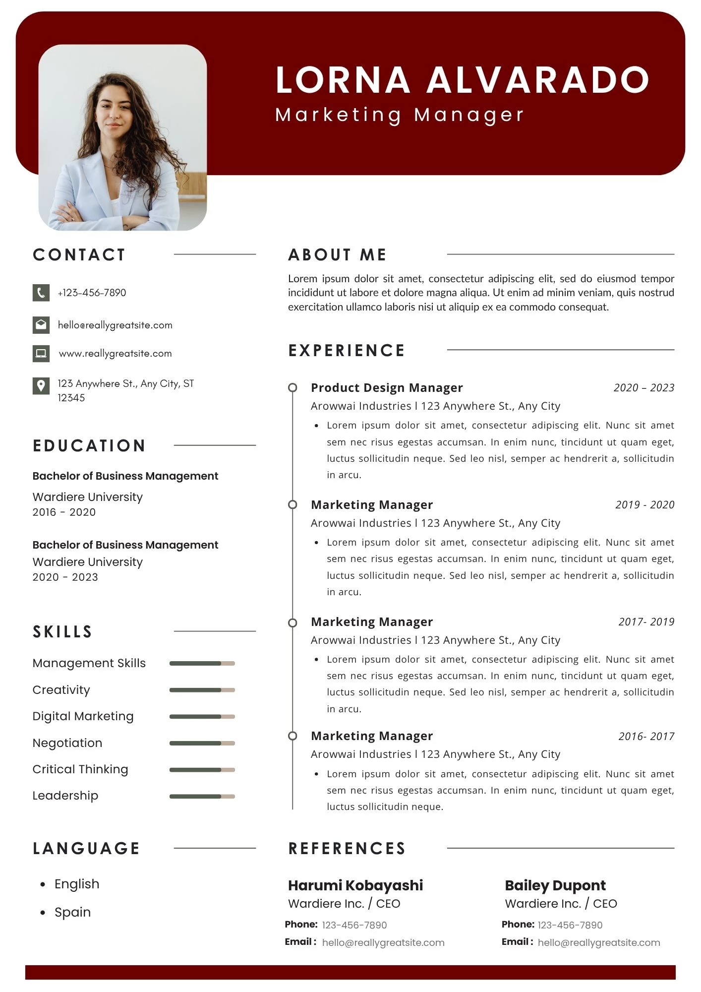 Mẫu CV tiếng Anh đơn giản cho mọi ngành nghề