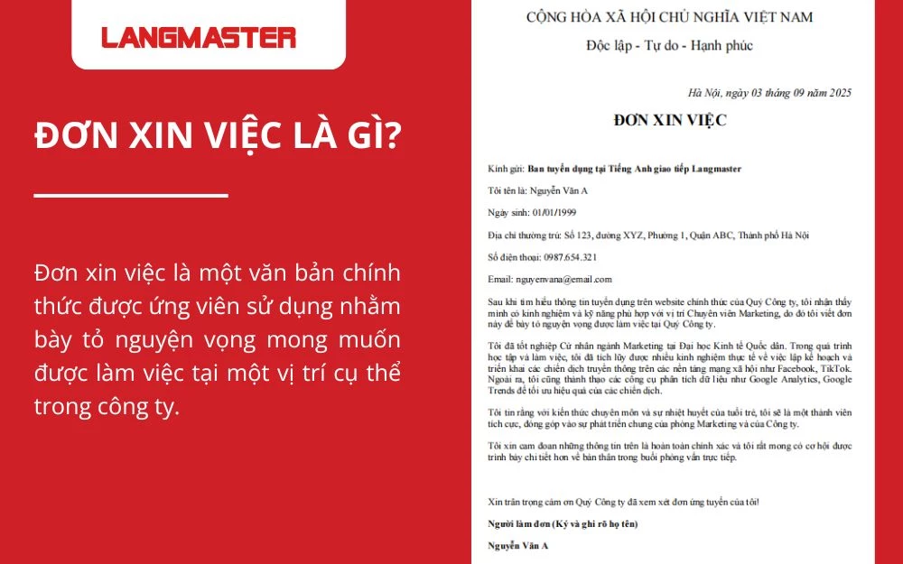 Đơn xin việc là giấy tờ không thể thiếu trong hồ sơ xin việc