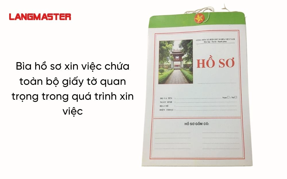 Bìa hồ sơ xin việc chứa toàn bộ giấy tờ quan trọng trong quá trình xin việc