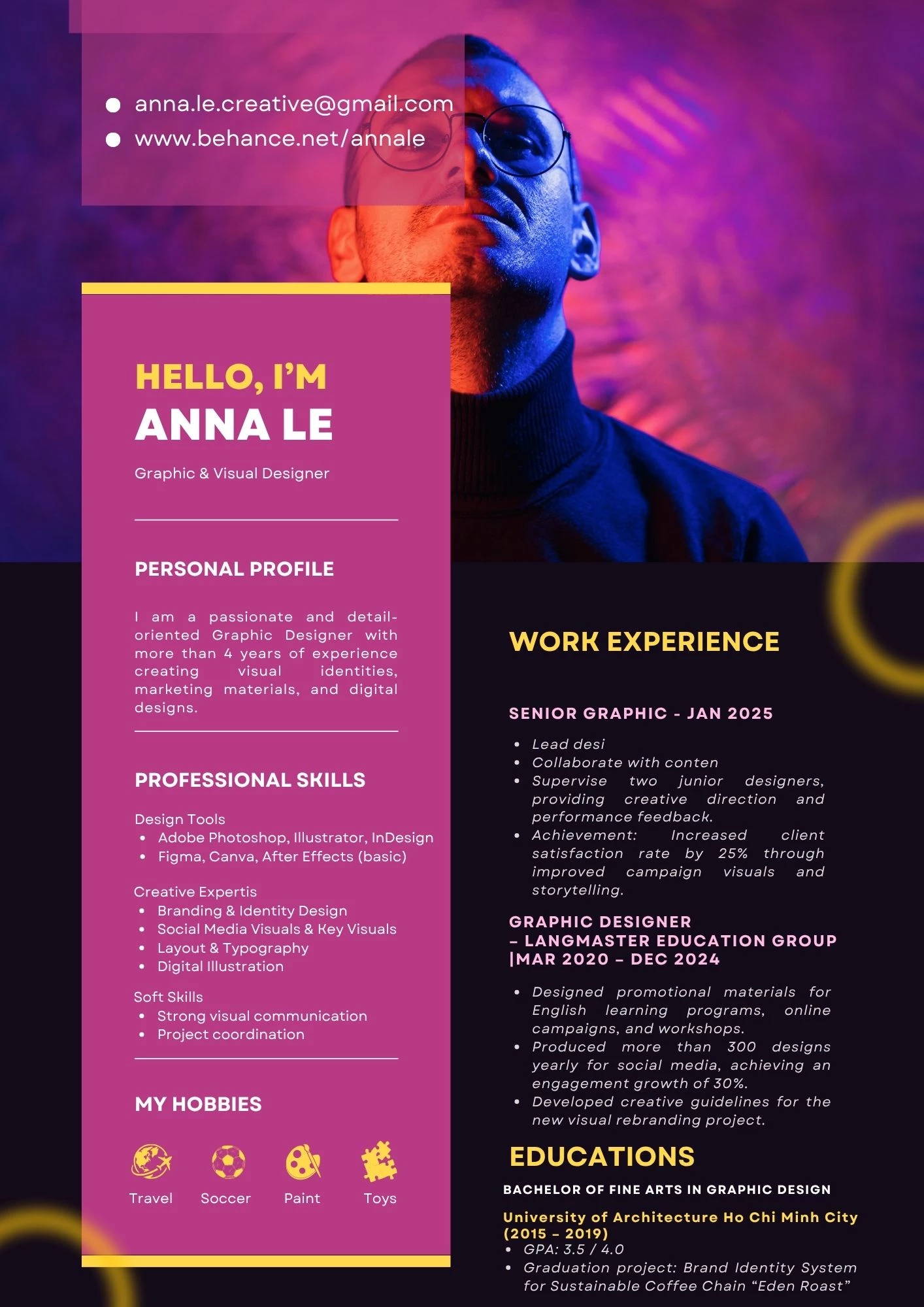 Mẫu CV Designer bằng tiếng Anh