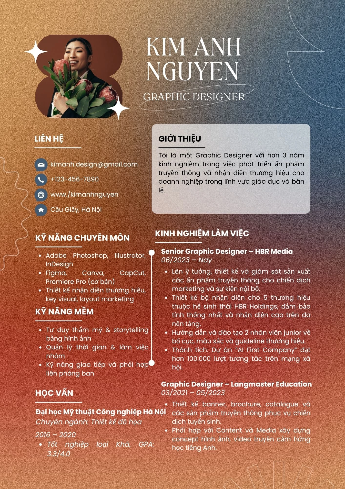Mẫu CV Designer cho người đã có kinh nghiệm