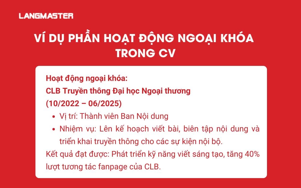 Ví dụ phần Kỹ năng chuyên môn trong CV