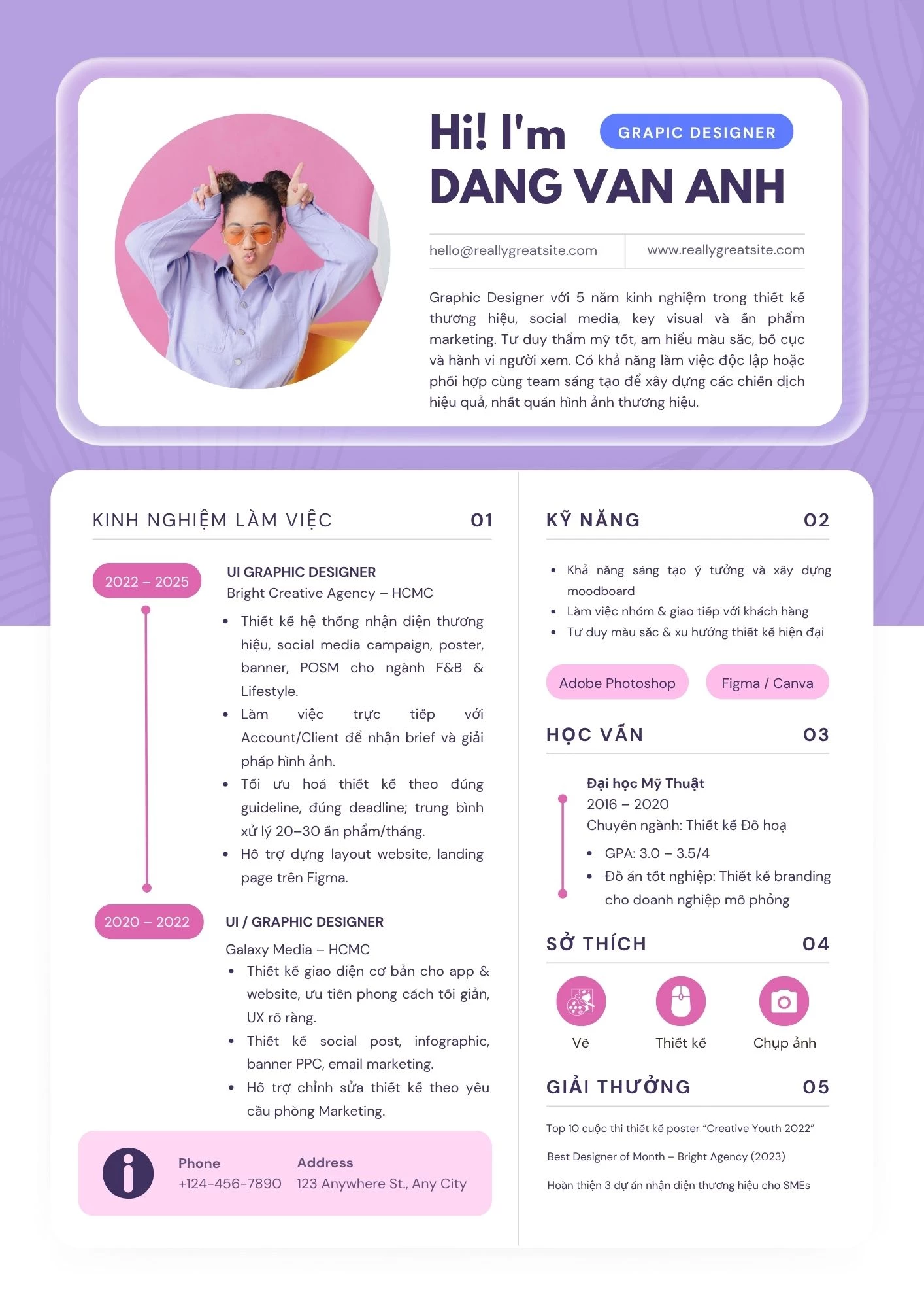 Mẫu chuyên nghiệp cho Designer