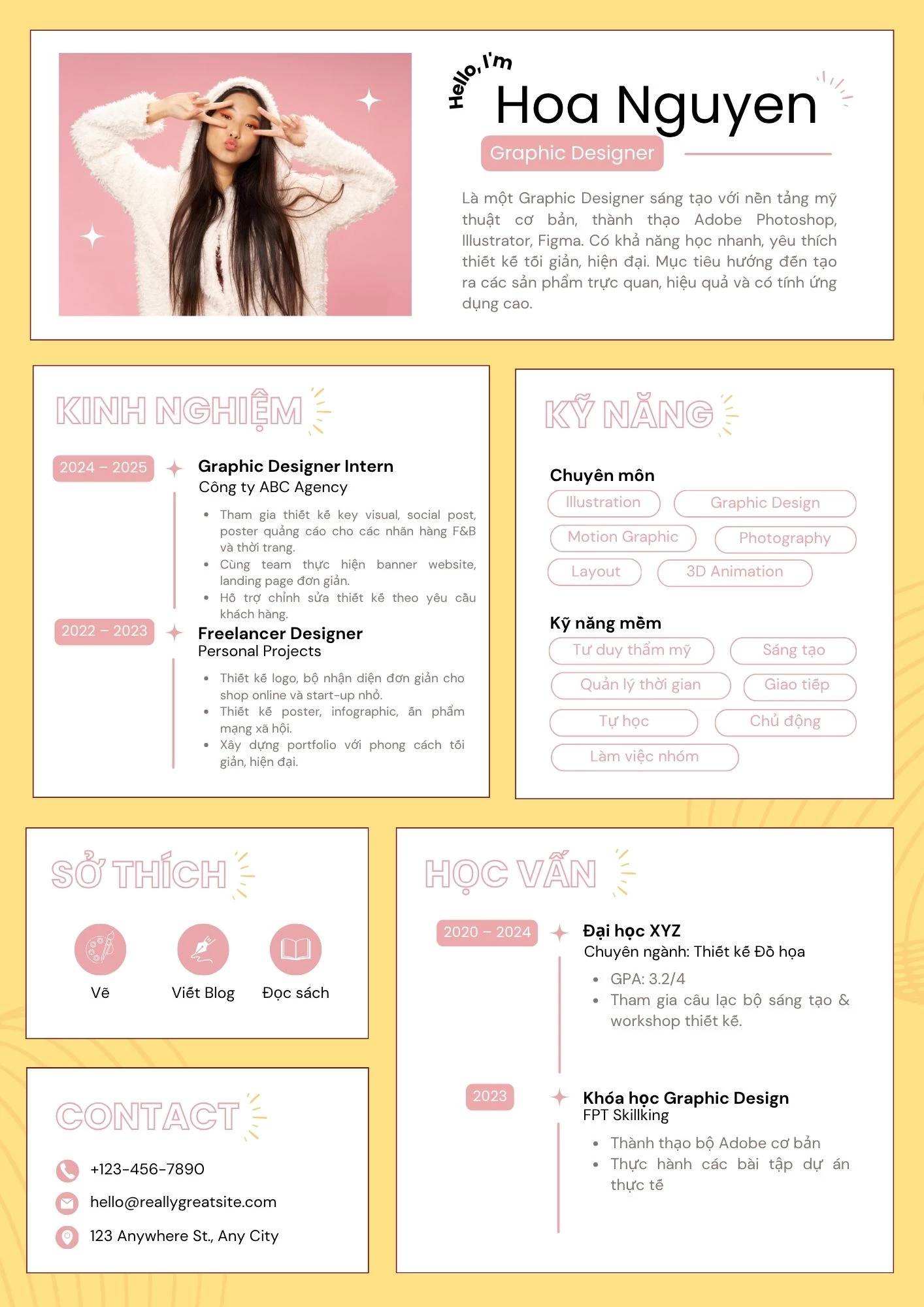 Mẫu CV Designer tối giản