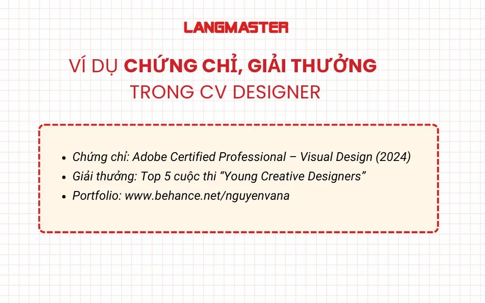 Ví dụ phần Kỹ năng chuyên môn & Kỹ năng mềm trong CV Designer