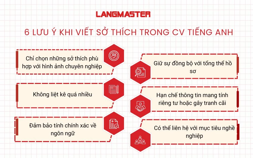 6 Lưu ý khi viết sở thích trong CV tiếng Anh