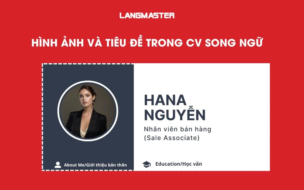 Hình ảnh và tiêu đề CV song ngữ