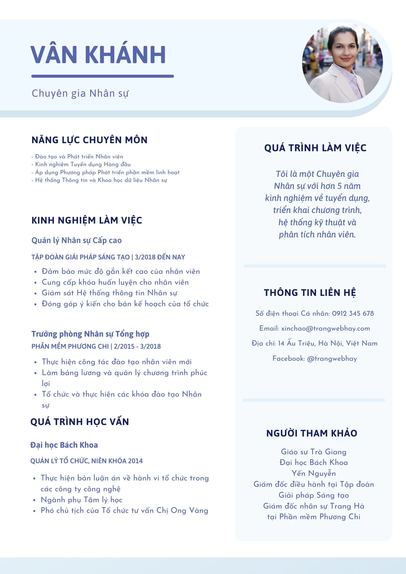 Mẫu CV Hành chính nhân sự