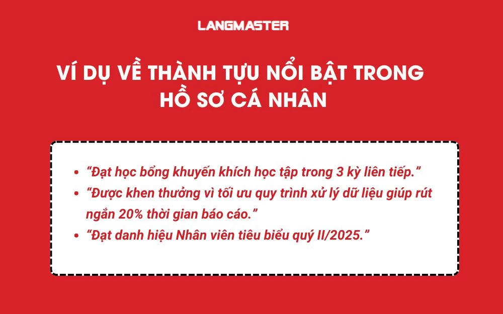 Ví dụ về phần giới thiệu tổng quan trong hồ sơ cá nhân
