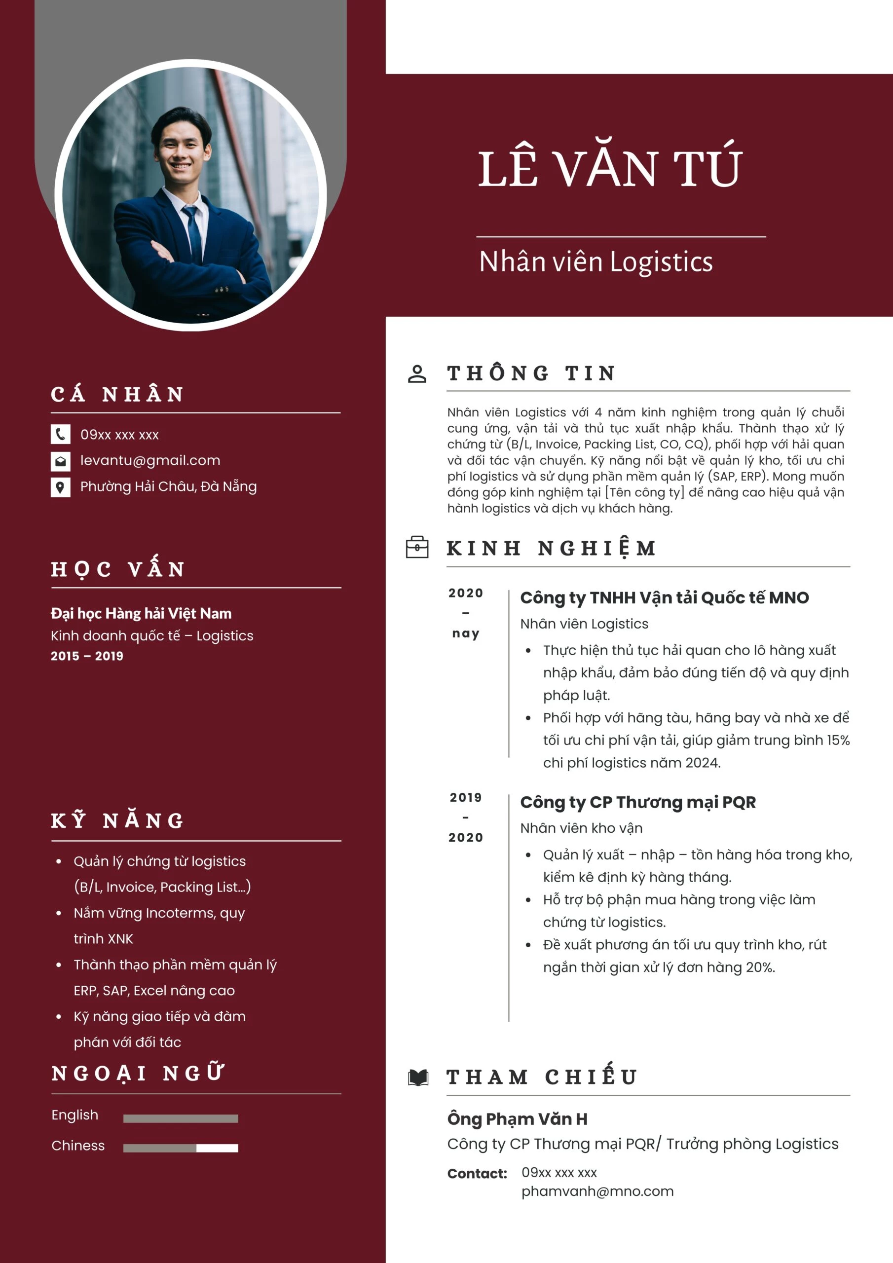 Tối ưu Mẫu CV Logistic