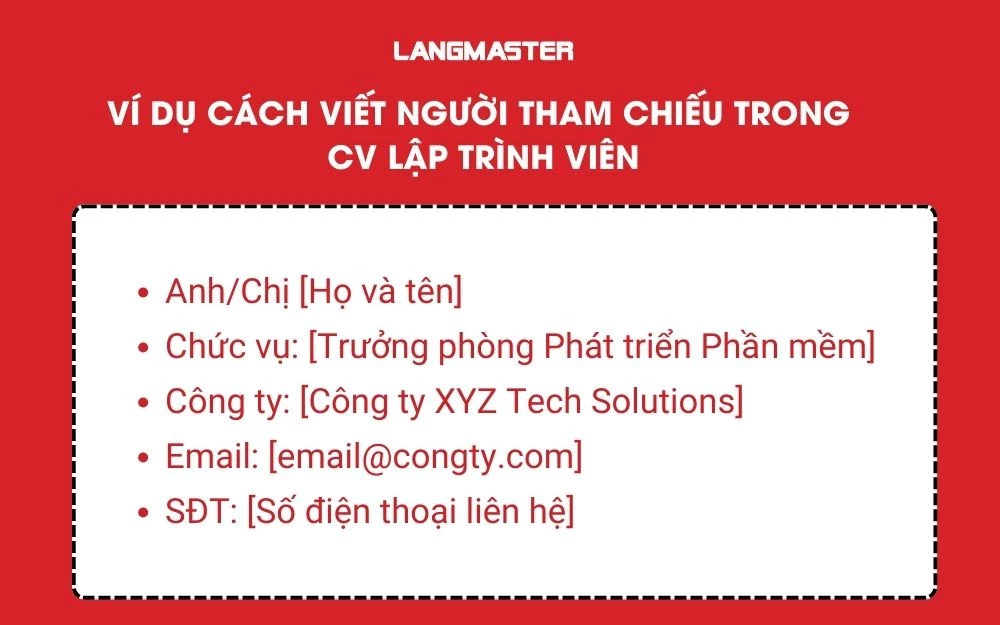 Ví dụ trình bày Người tham chiếu
