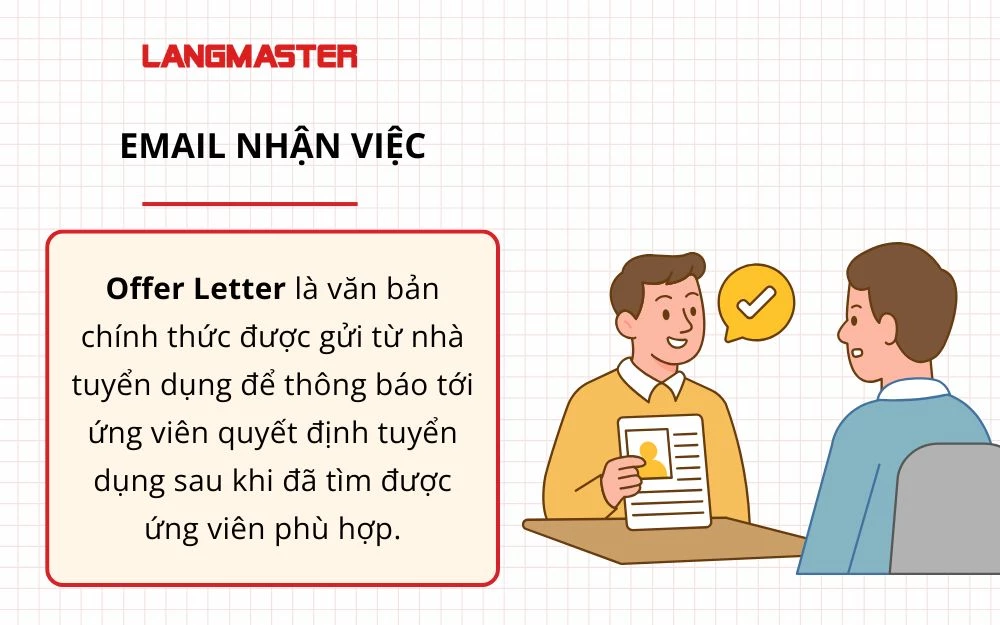 Email nhận việc là căn cứ quan trọng giúp ứng viên rà soát các điều khoản đã trao đổi