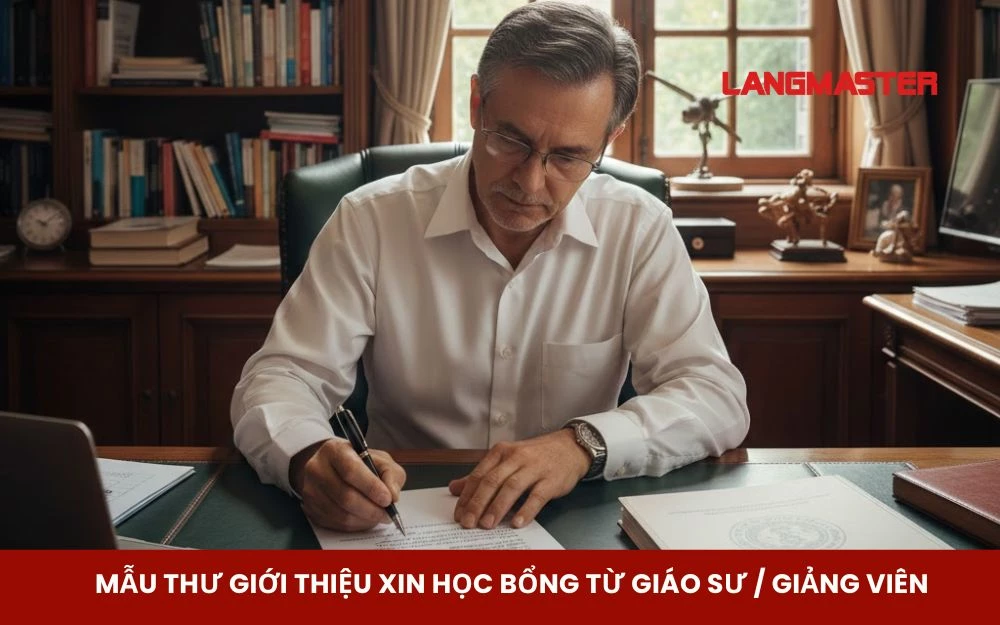 Mẫu thư giới thiệu xin học bổng từ Giáo sư/ Giảng viên