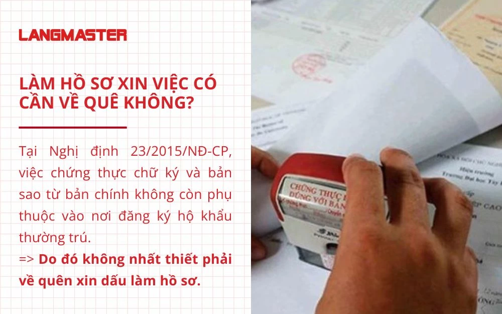 Làm hồ sơ xin việc không nhất thiết phải về quê
