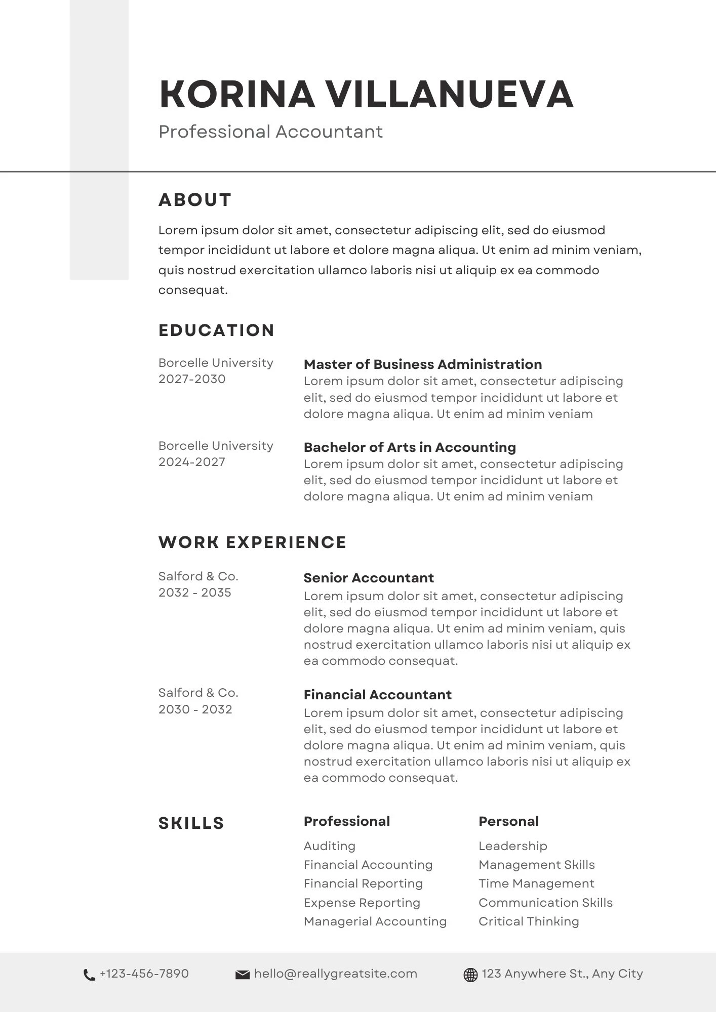 CV kế toán trưởng song ngữ, phù hợp với các công ty đa quốc gia