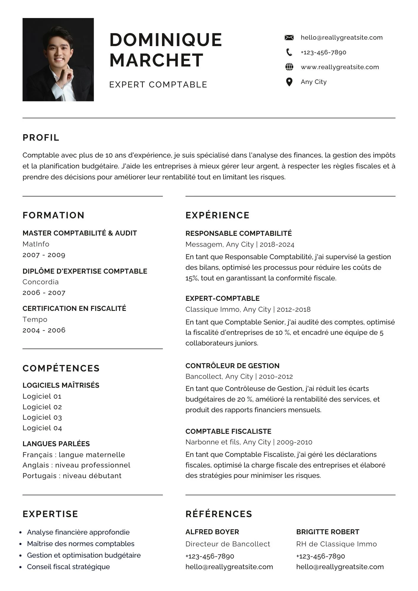 CV kiểu Harvard với thiết kế tinh gọn và hiệu quả