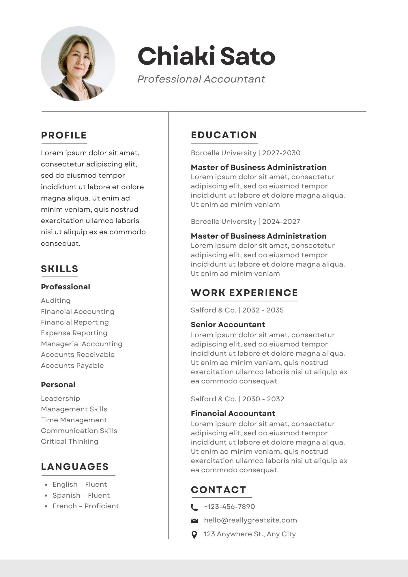 Mẫu CV kế toán trưởng song ngữ giúp ứng viên nổi bật trong tuyển dụng quốc tế