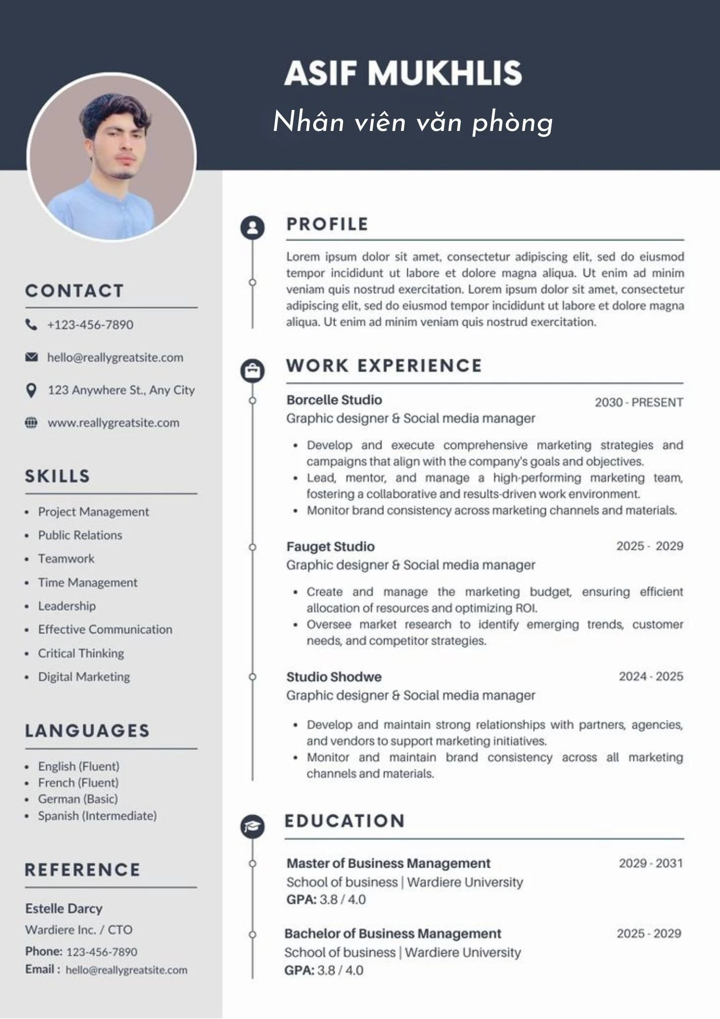 CV nhân viên văn phòng dễ dàng chỉnh sửa theo nhu cầu