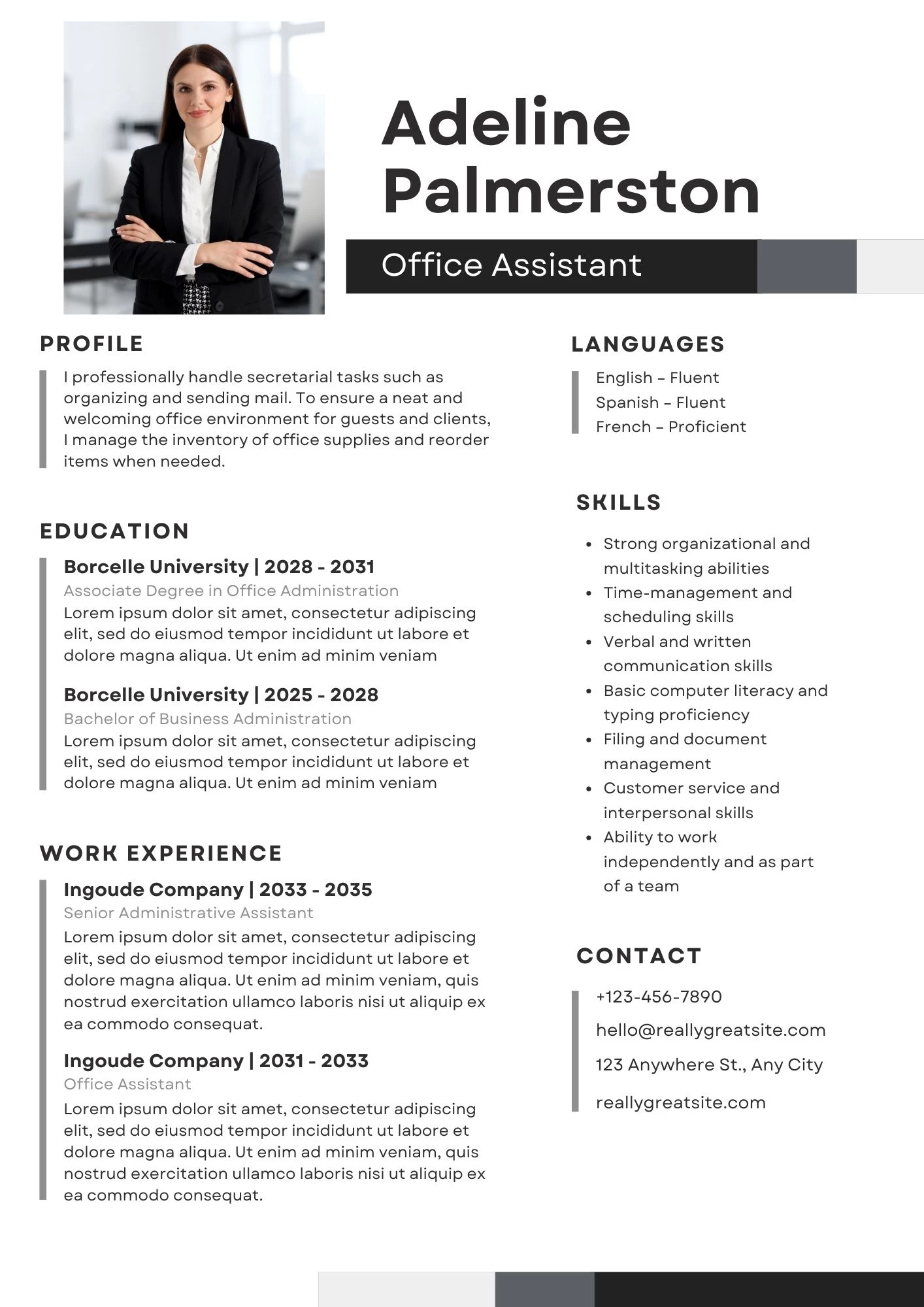 CV nhân viên văn phòng rõ ràng, dễ đọc và chuyên nghiệp