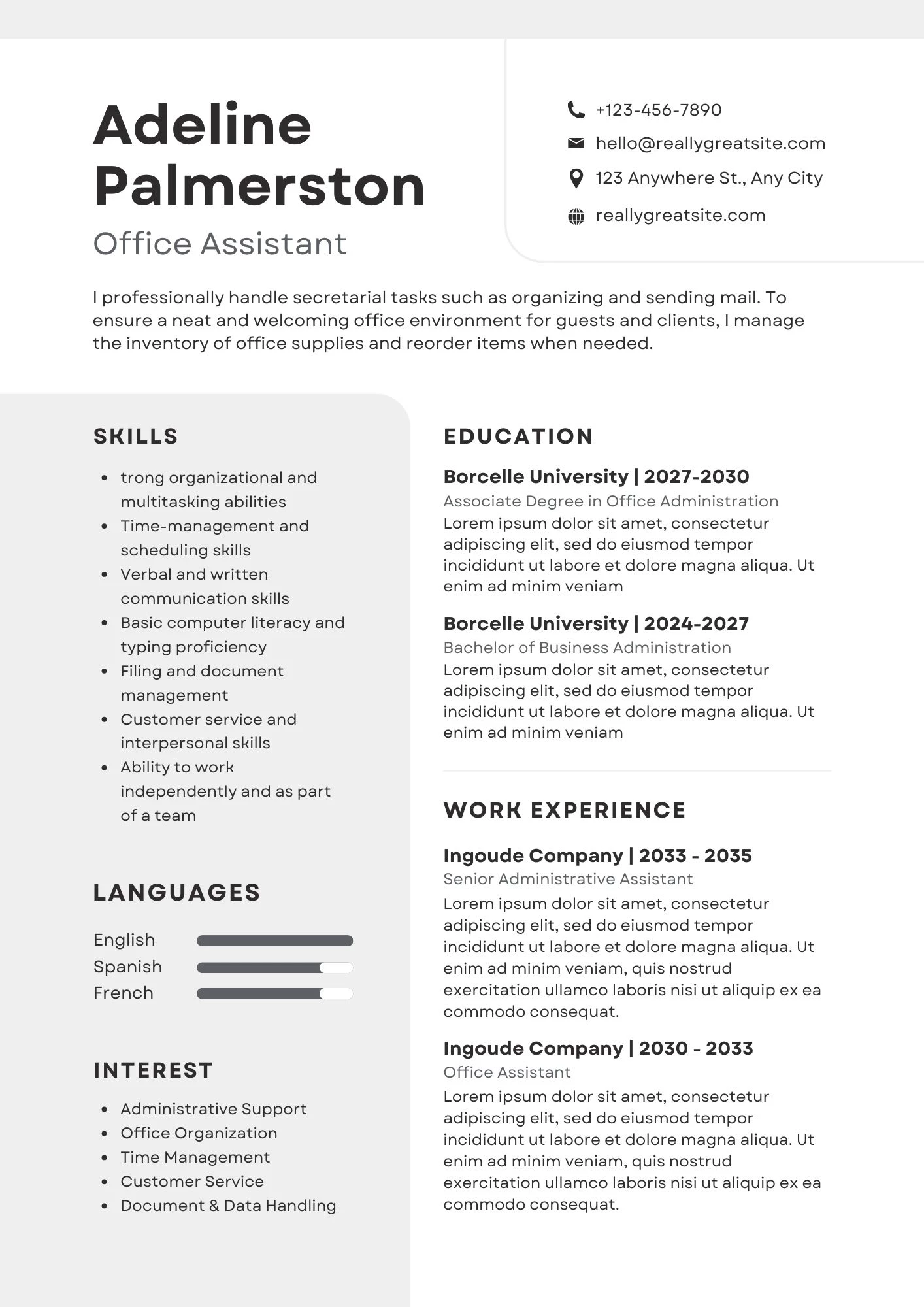 CV nhân viên văn phòng với thiết kế tinh tế và dễ sử dụng