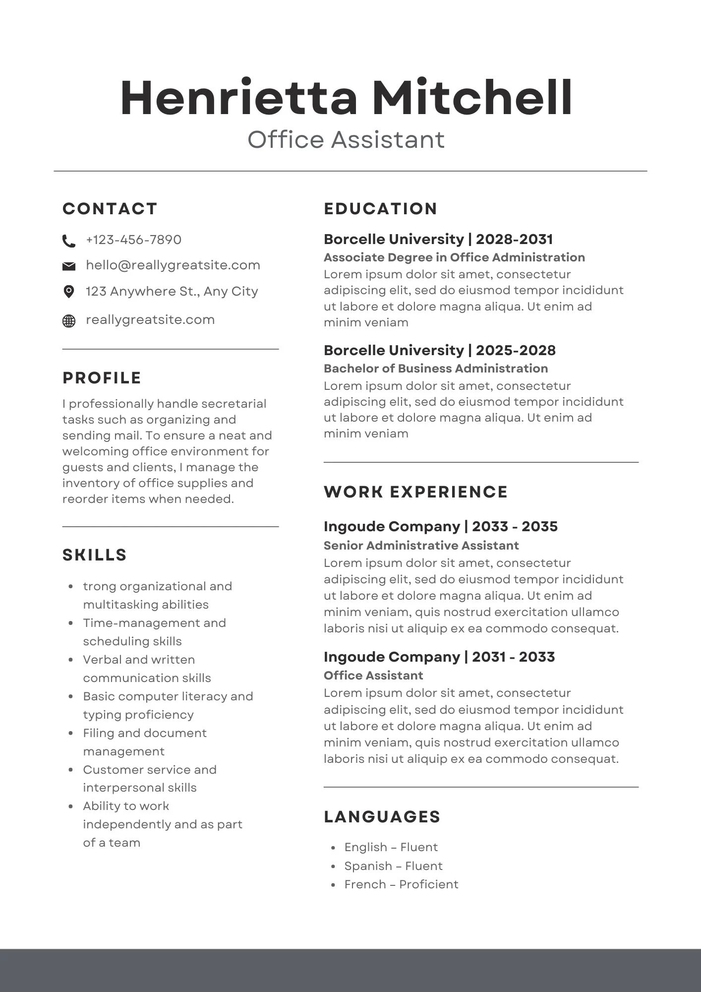 Mẫu CV hoàn hảo cho ứng viên văn phòng