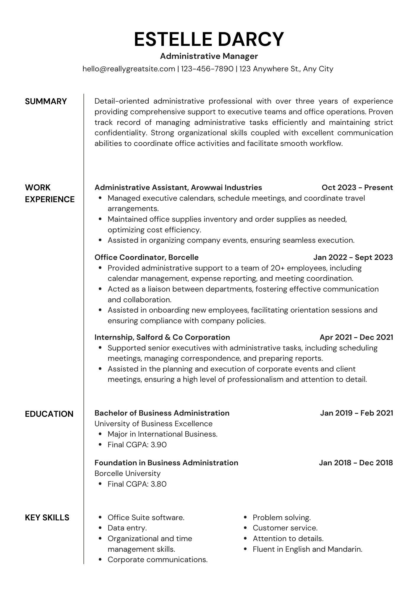 Mẫu CV nhân viên văn phòng phù hợp mọi công ty