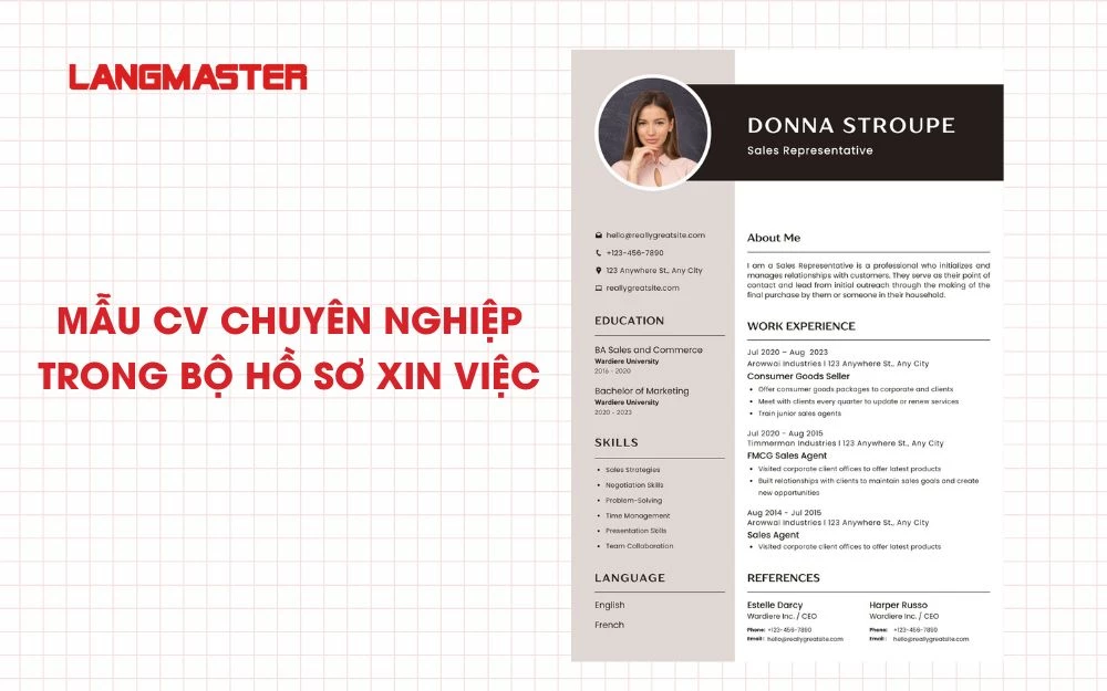 Mẫu CV chuyên nghiệp trong bộ hồ sơ xin việc