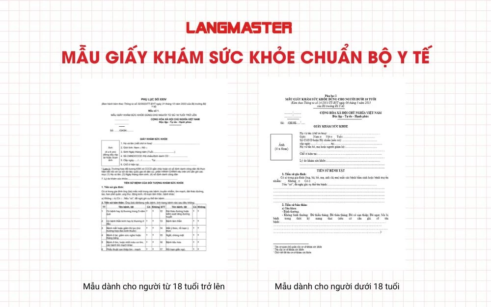Mẫu giấy khám sức khỏe chuẩn Bộ y tế