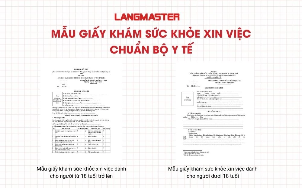 Mẫu giấy khám sức khỏe xin việc chuẩn Bộ Y tế