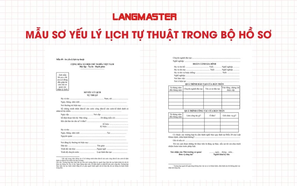 Mẫu sơ yếu lý lịch tự thuật trong bộ hồ sơ xin việc