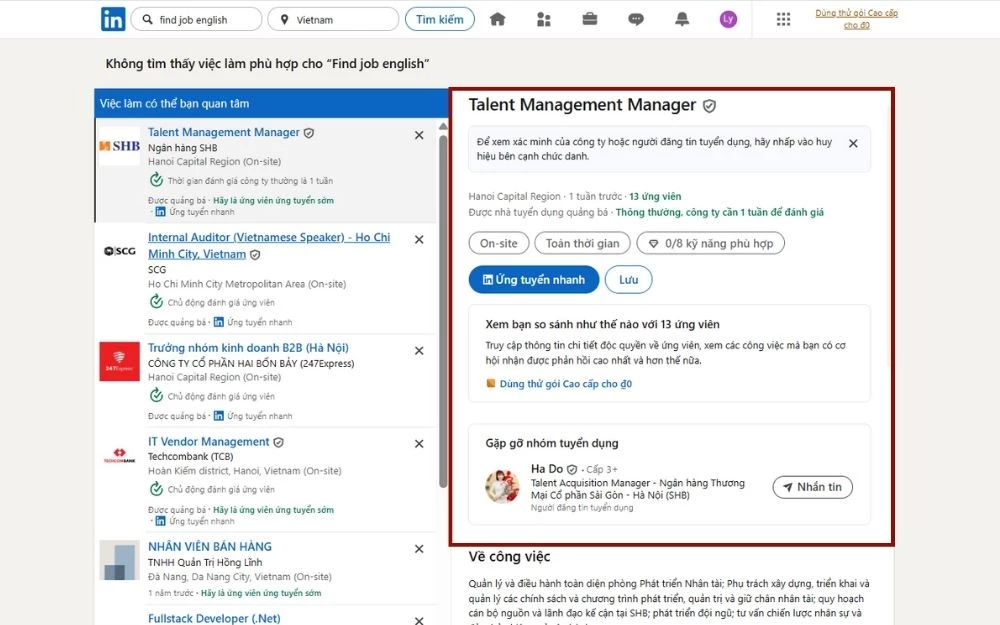 Sử dụng Linkedin tìm việc dễ dàng cho nhân sự cấp cao