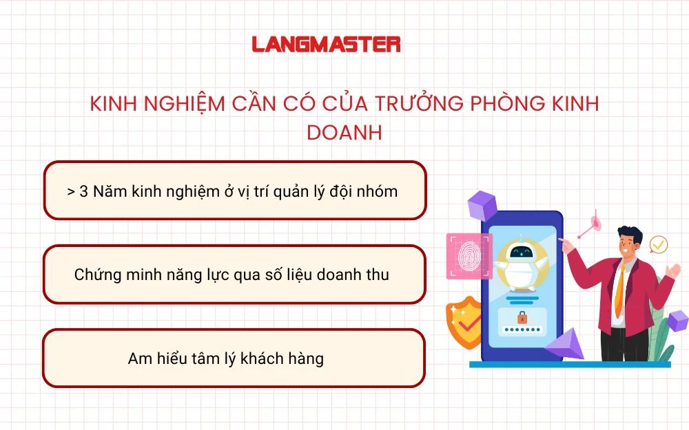 Kinh nghiệm cần có của trưởng phòng kinh doanh
