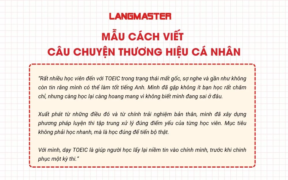 Gợi ý cách viết câu chuyện thương hiệu cá nhân hiệu quả