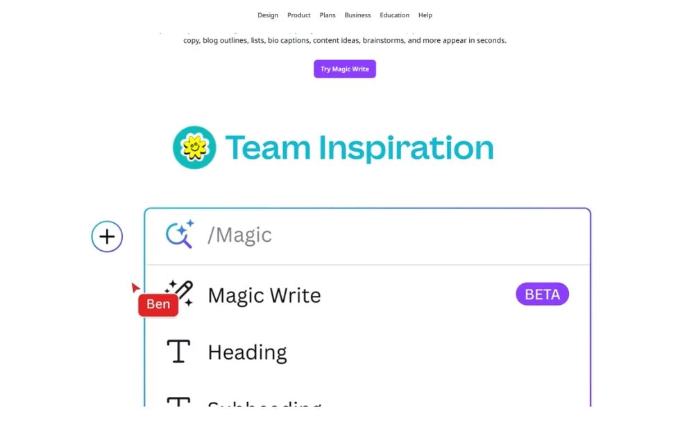 Tạo CV bằng AI qua Canva AI Magic Write