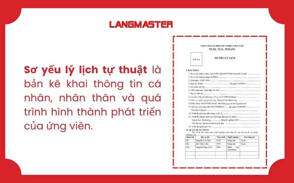Sơ yếu lý lịch tự thuật là văn bản quan trọng trong hồ sơ xin việc