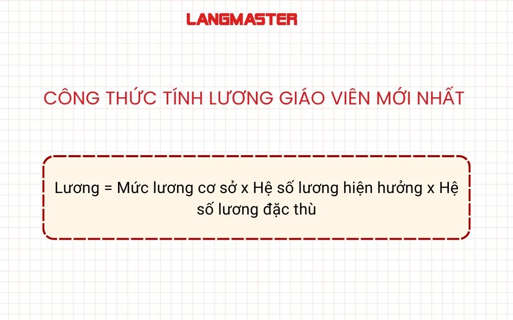 Công thức tính lương giáo viên mới nhất