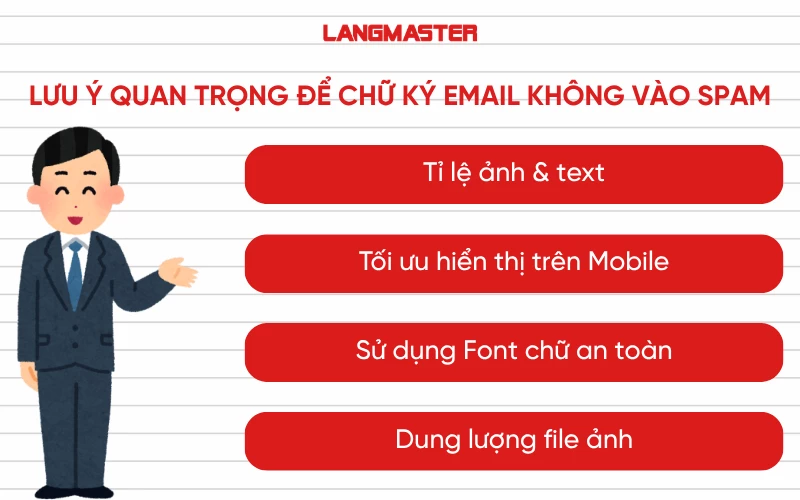 Lưu ý quan trọng để chữ ký email không vào spam