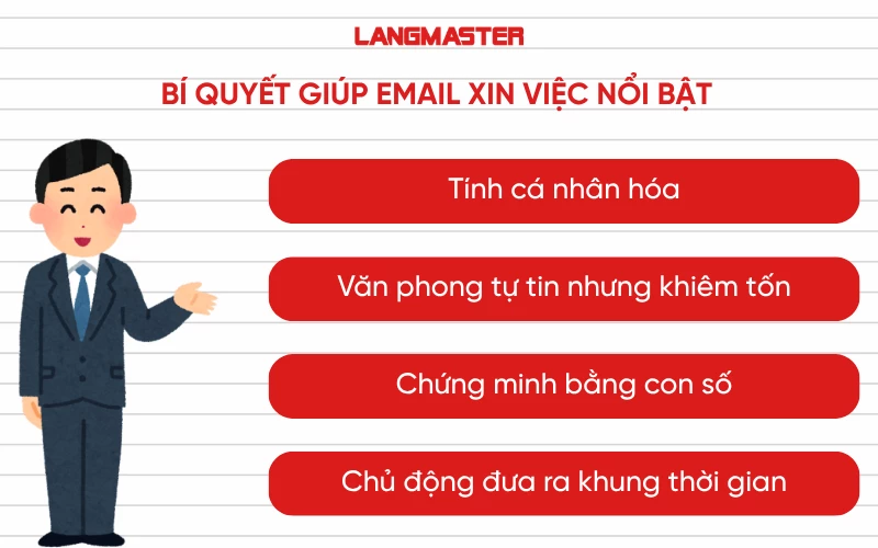 Bí quyết giúp email xin việc nổi bật hơn ứng viên khác