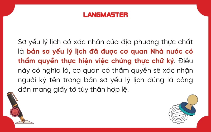 Sơ yếu lý lịch có xác nhận của địa phương là gì?