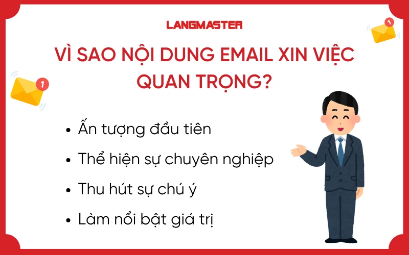 Lý do nội dung email xin việc quan trọng