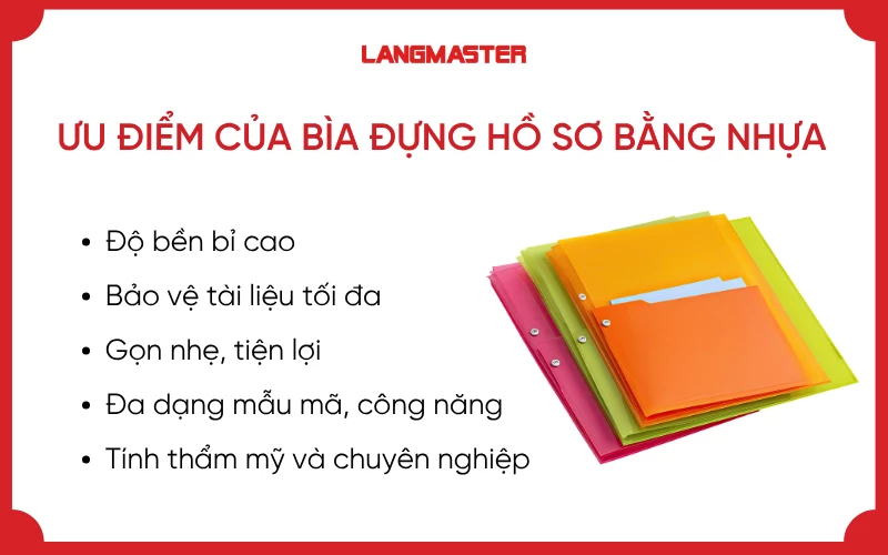 Ưu điểm của bìa đựng hồ sơ bằng nhựa