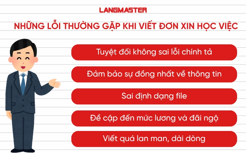Những lỗi thường gặp khi viết đơn xin học việc