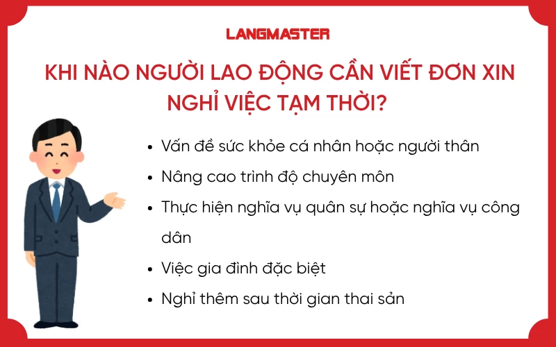 Khi nào người lao động cần viết đơn xin nghỉ việc tạm thời?