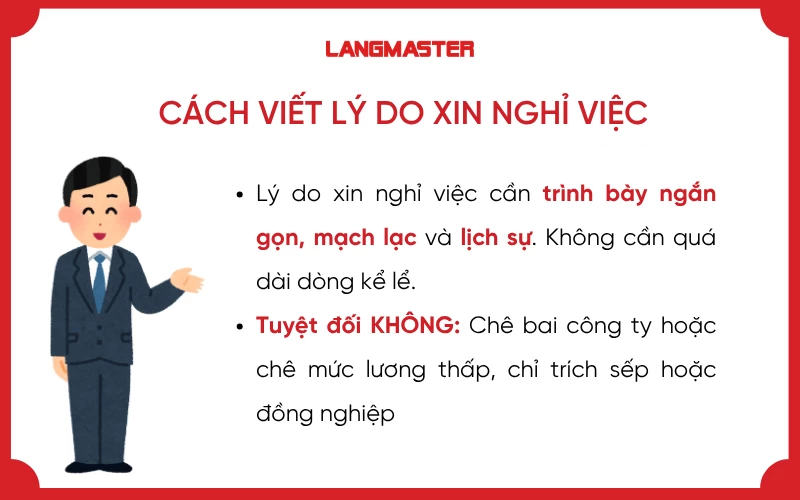 Cách viết lý do xin nghỉ việc công ty