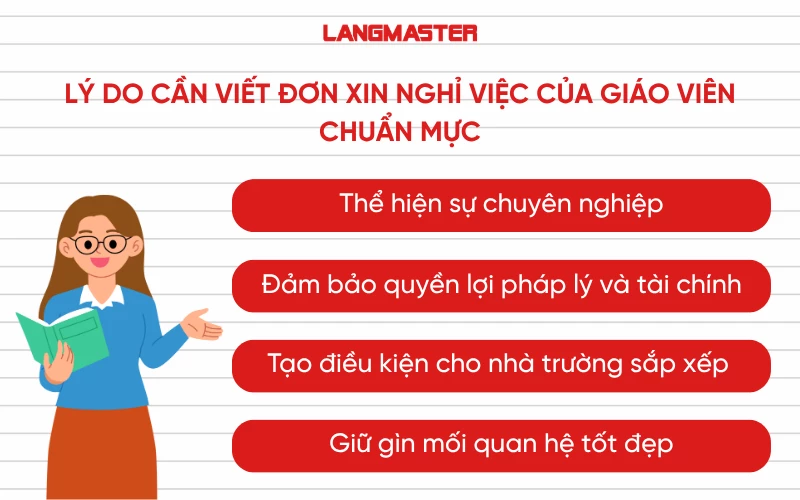 Lý do cần viết đơn xin nghỉ việc của giáo viên chuẩn mực