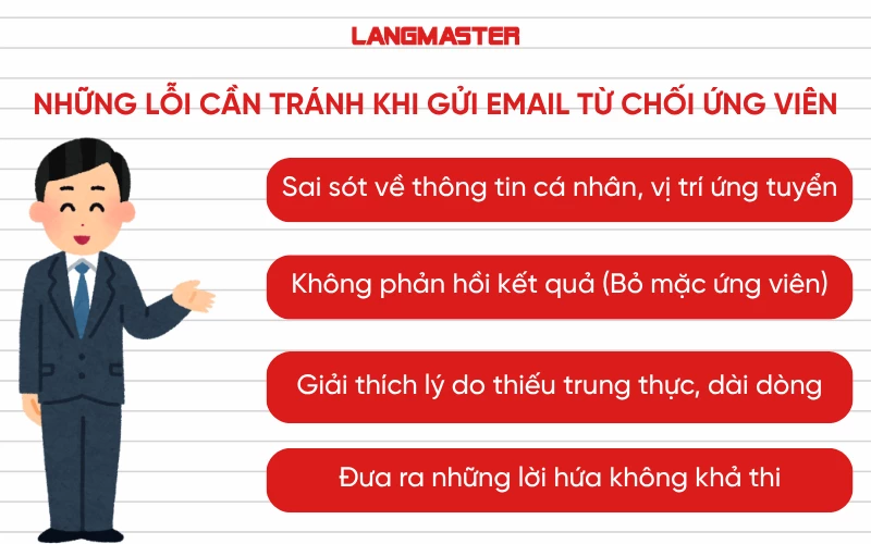 Những lỗi cần tránh khi gửi email từ chối ứng viên