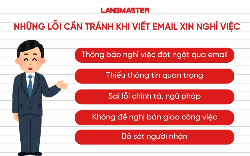 Những lỗi cần tránh khi viết email xin nghỉ việc